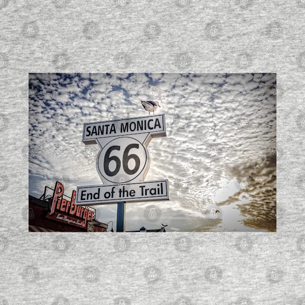 End of Trail Route 66 Santa Monica by Robert Alsop